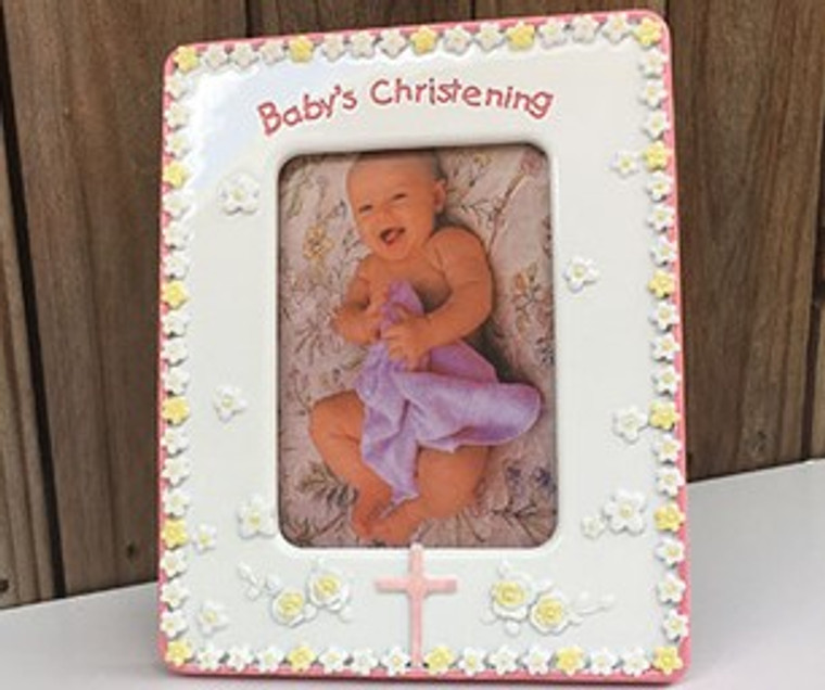 Baby Christening Ceramic photo frame