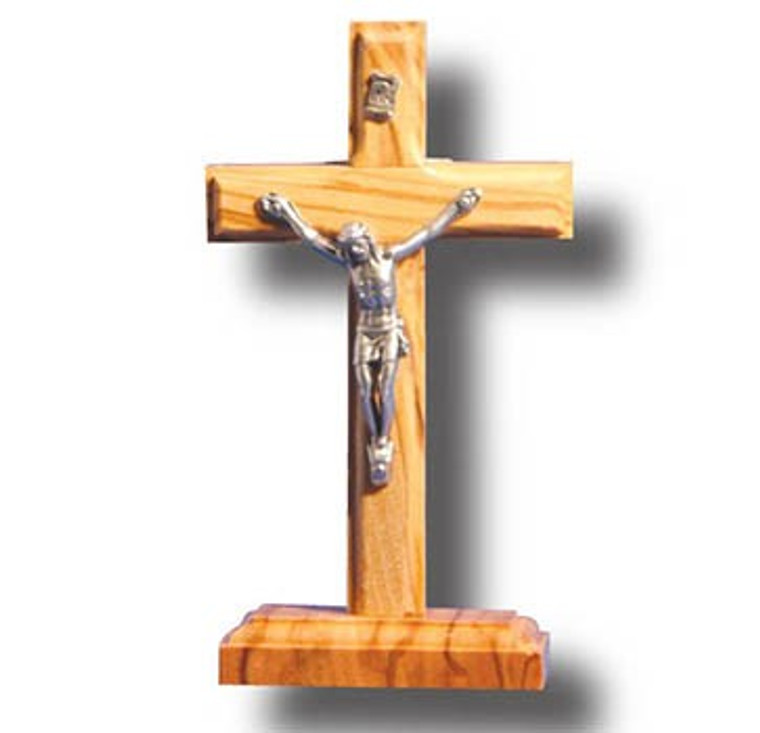 Olive Wood Standing Crucifix