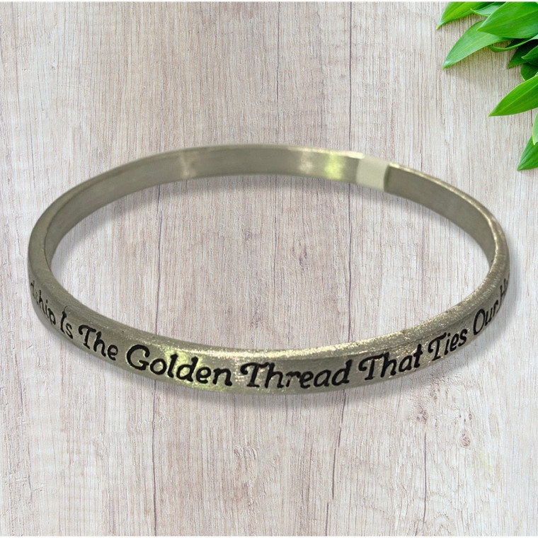 Golden threads friendship bangle