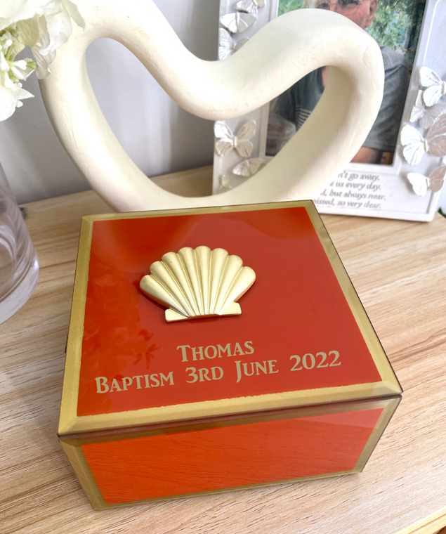 Shell Baptism Trinket Box - Personalise