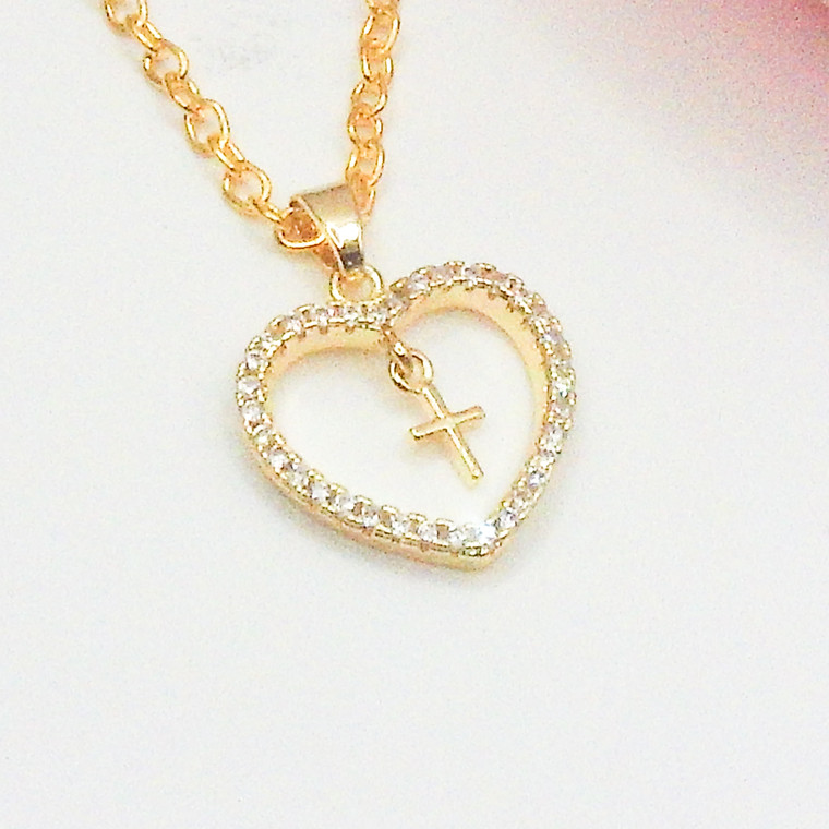 girls christian necklace confirmation and communion gift