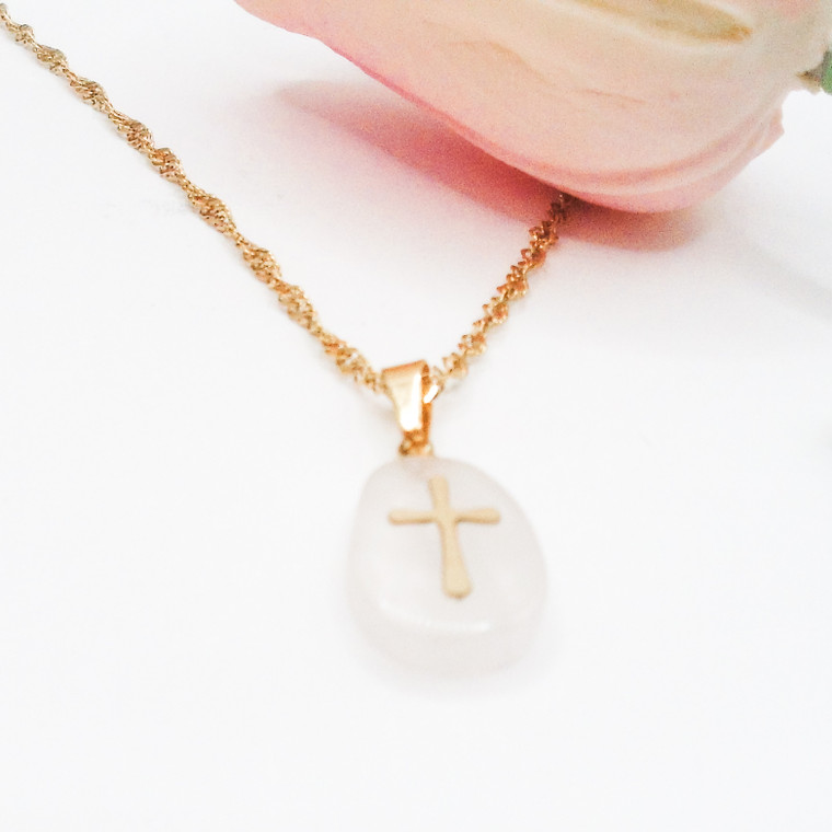 girls christian necklace confirmation and communion gift