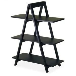 Modern 3-Tier A-Frame Display Shelf Bookcase in Black Q280-WI20130