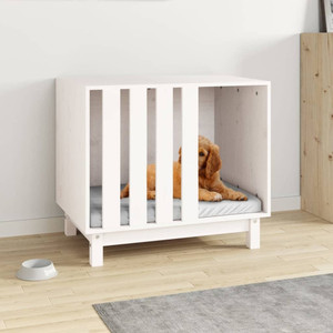 Dog House White Solid Pine Wood 27.6 x 19.7 x 24.4 in Durable A949-822482