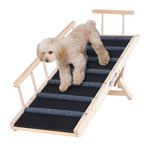 Dog Ramp, Folding Pet Ramp for Bed, Adjustable Dog Ramp for Small, Large, Old Dogs & Cats, Wooden P E415-CWAQPDMZHSZDSADDMV0