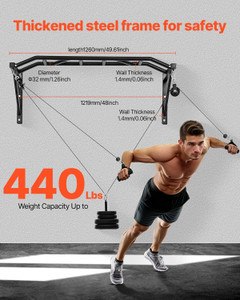 Pull Up Bar, Multi-Grip Wall Mounted Pull Ups, 50 in Width Multifunctional Chin Up Training Station E415-QTYTXSJBGSZXIS6RP001V0