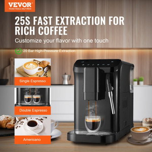  Automatic Espresso Machine, 20 Bar Auto Coffee Machine with Frother Steam Wand, Built-In Grinder a E415-QZDYSKFJDZQB7AFRYV1