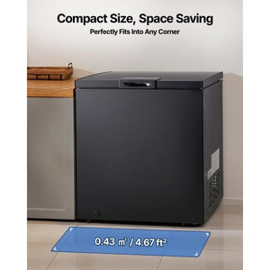  Chest Freezer, 5 Cu.ft Compact Deep Freezer, Free Standing Top Open Door Chest Freezers with 2 Rem E415-JYLJHS477CUFCXTSY001V1