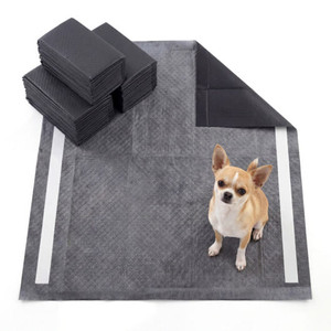 24" x 24" CharcoalDog Pee Pads 6-Layer for Dogs-Black B593-PU10121