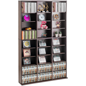 Media Storage Cabinet, 9-layer DVD Shelf Holds up to 756 CDs, Adjustable CD Shelves 27 Compartments E415-DVDCDCCJKFS2574OVV0