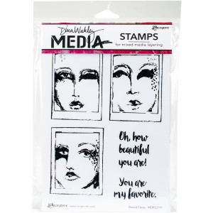 Ranger Dina Wakley Media Cling Stamps Boxed Faces N274-FC01052791