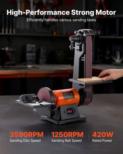  6" Disc Sander & 2" x 42" Belt Sander, 420W Professional Bench Belt Disc Sanders Combo with Multip E415-DPSGJZHYPZBXT9VVY001V1