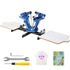  Screen Printing Machine, 4 Color 2 Station, 360 Rotable Silk Screen Printing Press, 21.2 x 17.7in  E415-SYJTTSSYZZ42J5IMGV0