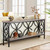 Modern 70-inch Long Narrow Foyer Entryway Table with Grey Wood Top and Shelf Q280-GRCSTBL169574762