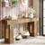 Modern Farmhouse 63-inch Long Narrow Console Sofa Table in Natural Wood Finish Q280-NATSFHW15958173