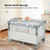 5-in-1  Portable Baby Beside Sleeper Bassinet Crib Playard with Diaper Changer-Beige - Color: Beige D681-BB5558BE