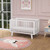 Rubber Wood Baby Crib with Adjustable Mattress Heights and Guardrails-White - Color: White D681-BB5869WH