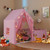 Kids Play Tent with Playpen 2-in-1 Toddler Playhouse with Yard-Pink - Color: Pink D681-TP10471PI