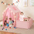 Kids Play Tent with Playpen 2-in-1 Toddler Playhouse with Yard-Pink - Color: Pink D681-TP10471PI