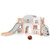 All-in-1 Toddler Slide Playset Playground with Tunnel and Ladder and Basketball-Pink - Color: Pink D681-UY10149FH