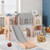 All-in-1 Toddler Slide Playset Playground with Tunnel and Ladder and Basketball-Pink - Color: Pink D681-UY10149FH