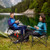 Outdoor Folding Camping Chairs and Table Set with Carrying Bag-Black - Color: Black D681-NP11353DK