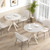 36-Inch Mid Century Modern Kitchen Table with Faux Marble Tabletop and Solid Rubber Wood Legs-White D681-KC56890WH