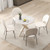 36-Inch Mid Century Modern Kitchen Table with Faux Marble Tabletop and Solid Rubber Wood Legs-White D681-KC56890WH
