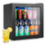Beverage Refrigerator Cooler 1.3 Cu. Ft. 12 Bottles 55 Cans Mini Fridge-Black - Color: Black D681-FP10993US-BK