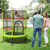 55 Inch Kids Recreational Trampoline Bouncing Jumping Mat with Enclosure Net-Green - Color: Green D681-TW10052GN