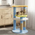 29 Inches Cute Modern Cat Tree with Star and Moon Shaped Platforms-Blue B593-PV10479