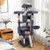 65 Inch Tall Multi-level Cat Tree with 3 Upholstered Perch and 2 Cat Condos-Dark Gray - Color: Dark D681-PV10472GR