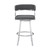 30" Gray And Silver Faux Leather And Iron Swivel Low Back Bar Height Bar Chair N270-477143