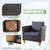 3 Pieces Outdoor Patio Wicker Furniture Set with Cushions and Acacia Wood Coffee Table-Gray - Color D681-HW71661GR