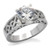 TK069 - High polished (no plating) Stainless Steel Ring with AAA Grade CZ  in Clear A874-TK069