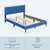 Queen Size Upholstered Platform Bed with Button Tufted Headboard-Blue B593-HU10569-Q