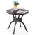 31.5 Inch Cast Aluminum Table Patio Round Dining Table with Umbrella Hole-Copper - Color: Copper D681-NP11475WN
