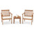 3 Pieces Patio Wood Furniture Set with soft Cushions for Porch-White B593-HW72094