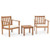 3 Pieces Patio Wood Furniture Set with soft Cushions for Porch-White B593-HW72094