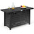 42 Inch 60 000 BTU Rectangular Propane Fire Pit Table with Waterproof Cover - Color: Black D681-OP70370