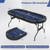 72 Inch Foldable Poker Table for 8 Players Portable Oval Card Board Game Table-Blue B593-NP11878
