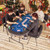 72 x 36 x 30.5 Inch Foldable Poker Table with 8 Cup Holders-Blue B593-UY10158