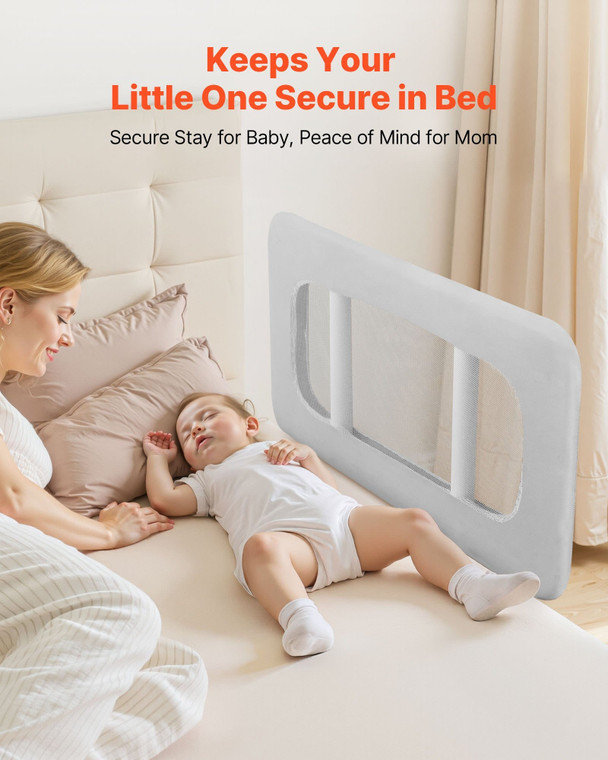 Toddler Bed Rail, Kids Beds Guard Rail with Reinforced Iron Pipe and Oxford Cloth, Adjustable Heigh E415-YYECLHHLBYXCWBHJ9001V0