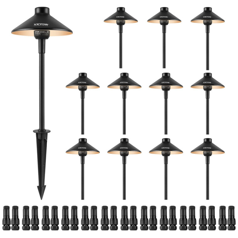 12 Pack Low Voltage Landscape Path Lights, 3W 210LM 12V-24VAC/DC Outdoor LED Pathway Lighting, 3000 E415-JGLJDNBG12JTZ3VYCV9