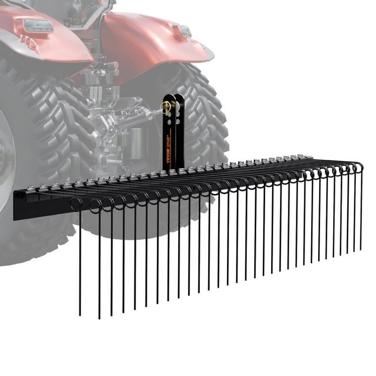 Tow Behind Landscape Rake, 72" Tow Dethatcher with 32 Steel Tines, Lawn Dethatcher Rake Attaches to E415-ZXSCJDHC72BDGLRVMV0