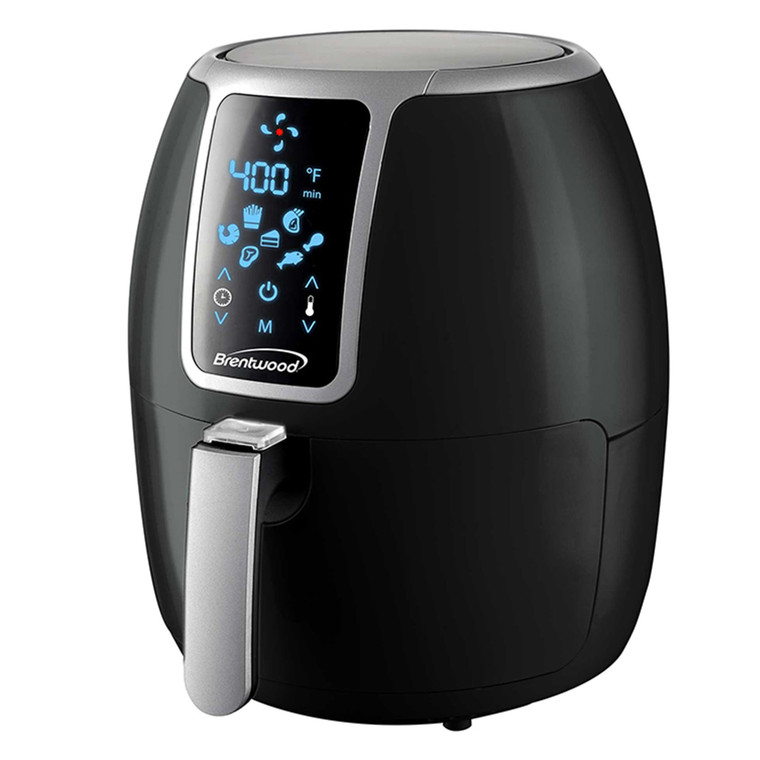 Brentwood Small 1400 Watt 4 Quart Electric Digital Air Fryer with Temperature Control in Black D970-AF-400DBK