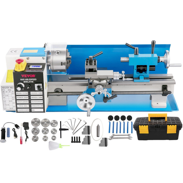  Compact Metal Lathe, 7"x14", Desktop Metalworking Lathe, 550W, Adjustable Speed up to 2250 RPM, In E415-SJ7X1455006184EKKV5