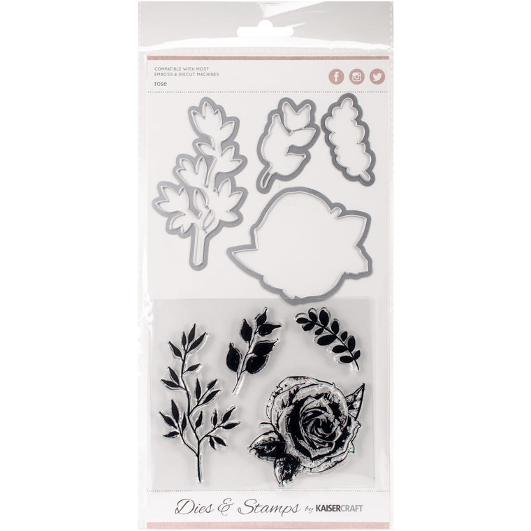 Decorative Dies and Clear Acrylic Stamps Rose N274-MI01514818