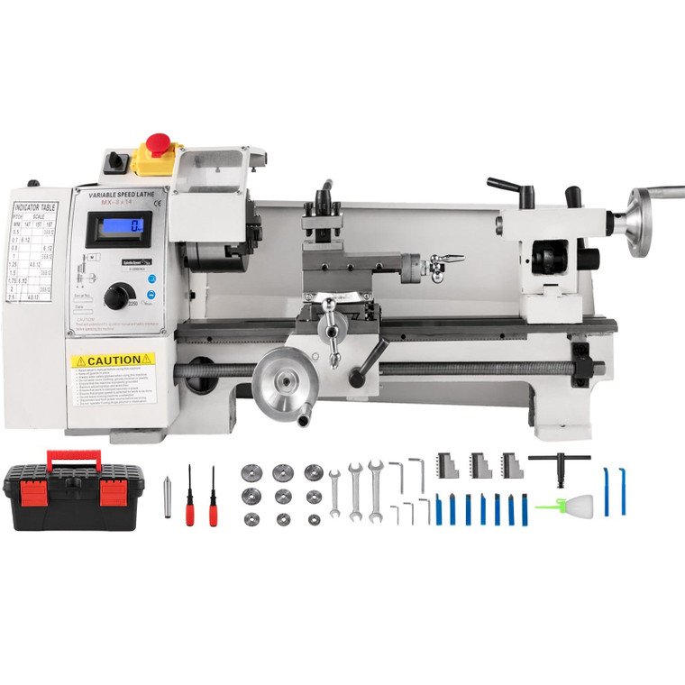  Compact Metal Lathe, 8"x14", Adjustable Speed 2250 RPM, 650W Power, Precision Engineering Lathe fo E415-JSMNCC8X140000002V1