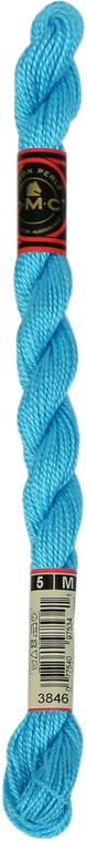 DMC Pearl Cotton Yarn Size 5 27.3yd Light Bright Turquoise 1 Pack of 1 Skein N274-NM01013767_b2b